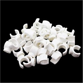 50PCS 16mm Pipe Clamp Tool Pipe Clamp Sleeve Pipe Hanger Clamp White PVC Pipe Clamp U Type Thickened Plastic Buckle for Fixing Water Pipe