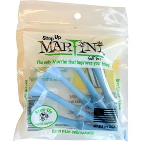MARTINI Step-Up Golf Tees - Virtually Unbreakable Durable 3 1/4 Inch Plastic Tees (5 Pack)