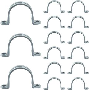 30Pcs PVC Pipe Straps, 2-Holes Conduit Pipe Clamps for Plastic Pipe Supports (1-1/4 Inch)