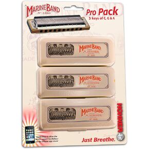 HOHNER Marine Band Pro Pack, Key of G, A, and C (391896BX)