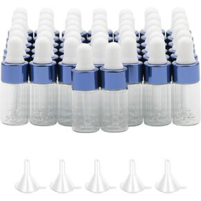 44pPCS 3ml Dropper Glass Bottle Reusable Transparent Dropper Bottles Sample Dropper Bottles
