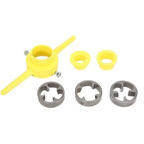 Akozon NPT Die Set Thread Maker PVC Thread Tool Maker Pipe Round Die Set Pipe Threader Plumbing Manual Hand Tool