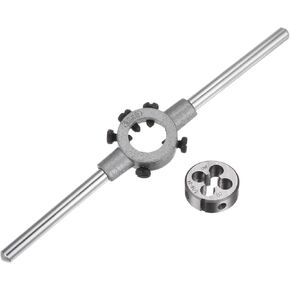 uxcell Die Stock Handle Wrench Set, 5/16-24 UNF Round Die and 25mm Die Holder (Fits 5/16" (UNC/UNF) / Metric M7-M9 / 25mm OD Dies) for Bolt Thread Repair