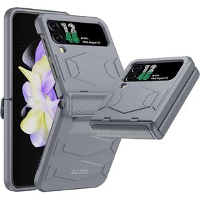Vizvera for Samsung Galaxy Z Flip 4 Case with Hinge Protection, Flip z 4 Full Cover Slim Case All-Inclusive Shockproof Volume Key Protection Wireless Charging for Galaxy Z Flip 4 5G(2022)-Matte Black