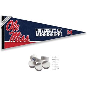 Ole Miss Pennant Flag and Wall Tack Mount Pads