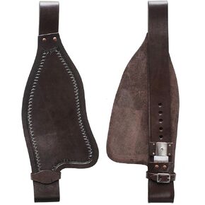 CHALLENGER Horse Western Adult Tooled Brown Leather Replacement Saddle Fenders Brown 5213DB