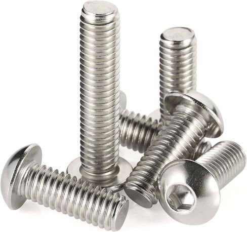 M3-0.5 x 6mm Button Head Socket Cap Screws, Allen Socket Drive, Stainless Steel 18-8, Bright Finish, Quantity 100 in Kuwait
