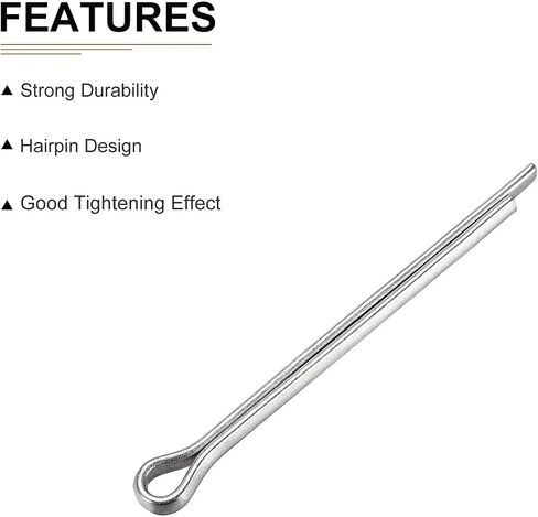 4mm x 50mm (DxL) Cotter Clip Pins - 15Pack - Good for Machinery - 304 Stainless Steel Hairpin Fasteners - Silver in Saudi Arabia