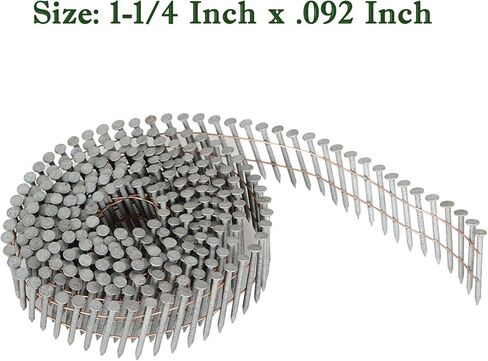 3600 عدد مسامير انحياز 1-1/4 × 0.092 بوصة ملف سلك مرتب 15 درجة رأس دائري كامل عرقوب مسامير تأطير مجلفنة بالغمس الساخن in Kuwait