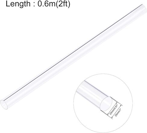 أنبوب PVC صلب وشفاف من Uxcell مقاس 1 3/16 بوصة (30 مم) معرف × 1 1/4 بوصة (32 مم) × أنبوب دائري بطول 2 قدم in Saudi Arabia