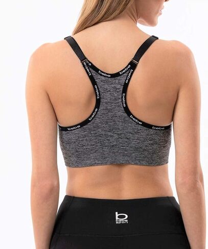 حمالة صدر رياضية للسيدات من bebe Sport بدون خياطة بظهر متسابق مع شريط شعار صغير in Saudi Arabia