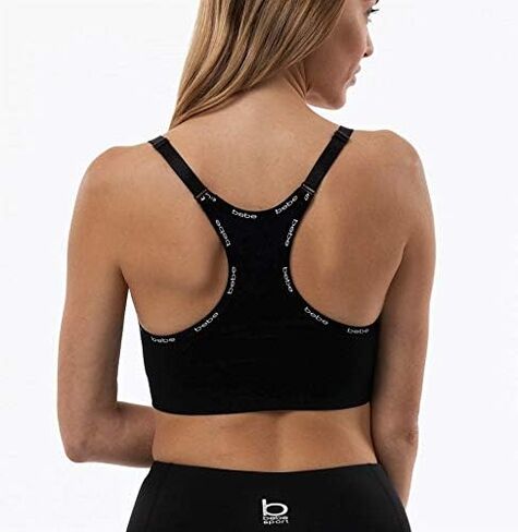 حمالة صدر رياضية للسيدات من bebe Sport بدون خياطة بظهر متسابق مع شريط شعار صغير in Saudi Arabia