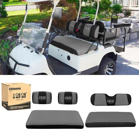 10L0L Golf Cart Front Rear Seat Covers for Yamaha G2 G8 G9 G11 G14 G16 G20 G19 G21 G22, Club Car DS pre-2000, Tomberlin Emerge, Made w/ 3D Air Mesh Polyester Fabric Breathable Washable -Grey in Saudi Arabia
