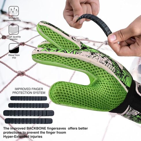 Soccer Goalie Gloves, Goalkeeper Gloves Finger Save,Soccer Gloves 4mm Latex Strong Grip Finger Spine Protection,Goalie Gloves for Kids Youth in Kuwait