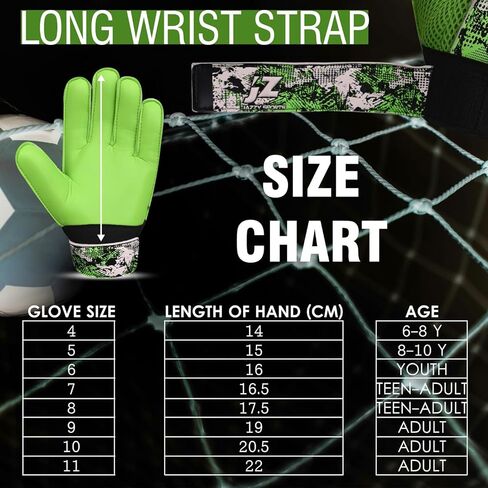 Soccer Goalie Gloves, Goalkeeper Gloves Finger Save,Soccer Gloves 4mm Latex Strong Grip Finger Spine Protection,Goalie Gloves for Kids Youth in Kuwait