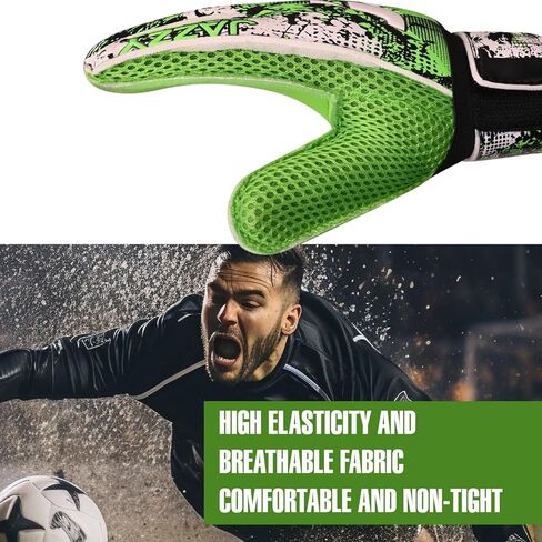 Soccer Goalie Gloves, Goalkeeper Gloves Finger Save,Soccer Gloves 4mm Latex Strong Grip Finger Spine Protection,Goalie Gloves for Kids Youth in Kuwait
