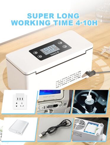 حقيبة سفر مبرد لقلم الأنسولين MVIIOE ثلاجة أنسولين محمولة معتمدة من إدارة أمن المواصلات الأمريكية وشاشة عرض درجة حرارة LED مع نظام درجة حرارة تلقائي يحافظ على التبريد من 35 درجة فهرنهايت إلى 46 درجة فهرنهايت، إنذار شحن USB (أبيض) in Kuwait