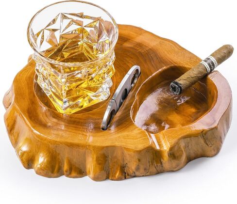 Wooden Cigar Ashtrays for Cigar Lovers Irregular Ashtray with Unique Shape & Design Great Gift for Men Great Decor for Home Office or Bar in Saudi Arabia