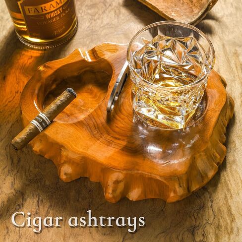 Wooden Cigar Ashtrays for Cigar Lovers Irregular Ashtray with Unique Shape & Design Great Gift for Men Great Decor for Home Office or Bar in Saudi Arabia