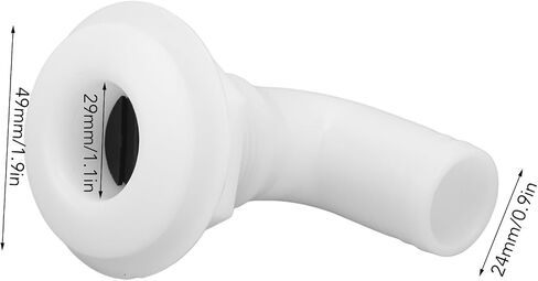 90-Degree Thru Hull Fitting, Marine Thru Hull Connector Leakproof Ergonomic Reliable Rugged 90° Thru Hull Fitting for Yacht Boats (Black) in Saudi Arabia