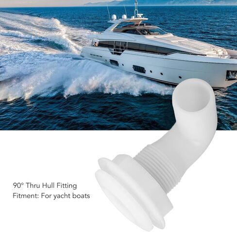 90-Degree Thru Hull Fitting, Marine Thru Hull Connector Leakproof Ergonomic Reliable Rugged 90° Thru Hull Fitting for Yacht Boats (Black) in Saudi Arabia