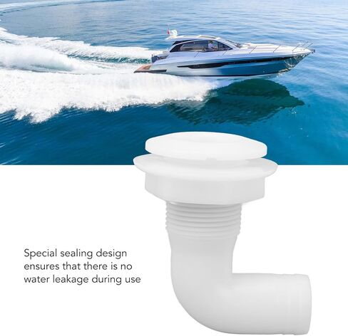 90-Degree Thru Hull Fitting, Marine Thru Hull Connector Leakproof Ergonomic Reliable Rugged 90° Thru Hull Fitting for Yacht Boats (Black) in Saudi Arabia