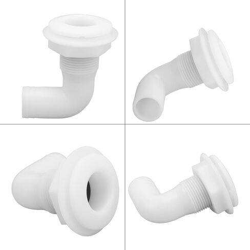 90-Degree Thru Hull Fitting, Marine Thru Hull Connector Leakproof Ergonomic Reliable Rugged 90° Thru Hull Fitting for Yacht Boats (Black) in Saudi Arabia