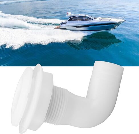 90-Degree Thru Hull Fitting, Marine Thru Hull Connector Leakproof Ergonomic Reliable Rugged 90° Thru Hull Fitting for Yacht Boats (Black) in Saudi Arabia