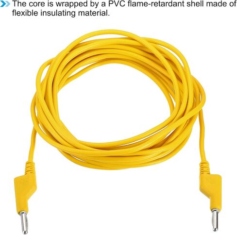 PATIKIL 4mm Banana Plug to Banana Plug Test Leads, 4mm OD 1000V/20A 13AWG Copper Flexible Stackable Cable Line Wire for Multi-Meter, Electrical Test Jumper 5m / 16.4ft, Blue in Saudi Arabia
