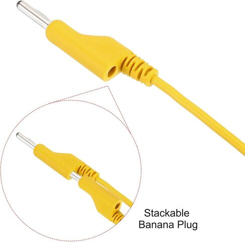 PATIKIL 4mm Banana Plug to Banana Plug Test Leads, 4mm OD 1000V/20A 13AWG Copper Flexible Stackable Cable Line Wire for Multi-Meter, Electrical Test Jumper 5m / 16.4ft, Blue in Saudi Arabia