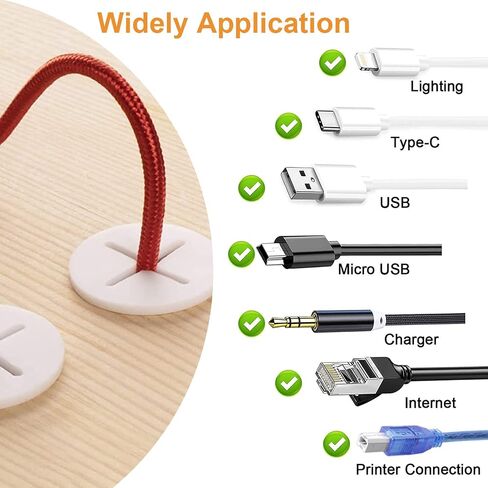MOROBOR Flexible Silicone Cable Cord Grommet, 10pcs 25mm Black Rubber Grommets for Desk, Table, Wire Hole Cover Cable Management Wire Organizer in Saudi Arabia