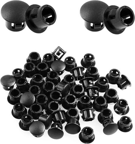 50 قطعة من سدادات الفتحات البلاستيكية 6 مم / 1/4 بوصة، غطاء فتحة من النوع الأسود المتدفق في المقابس البلاستيكية، أنبوب فتحة غطاء الأنبوب، قابس غطاء نهاية مستدير، قابس لوحة غطاء لأثاث طاولة الكرسي in Kuwait