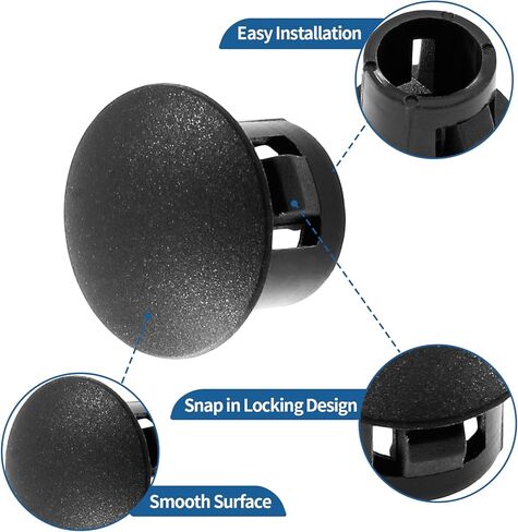 50 قطعة من سدادات الفتحات البلاستيكية 6 مم / 1/4 بوصة، غطاء فتحة من النوع الأسود المتدفق في المقابس البلاستيكية، أنبوب فتحة غطاء الأنبوب، قابس غطاء نهاية مستدير، قابس لوحة غطاء لأثاث طاولة الكرسي in Kuwait