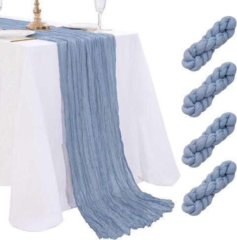 Sage Green Cheesecloth Table Runner 4 Packs 10ft long Gauze Table Runner Rustic Sheer Runner for Baby Shower Cake Table Decorations in Saudi Arabia