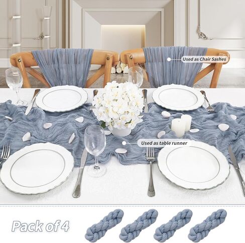 Sage Green Cheesecloth Table Runner 4 Packs 10ft long Gauze Table Runner Rustic Sheer Runner for Baby Shower Cake Table Decorations in Saudi Arabia