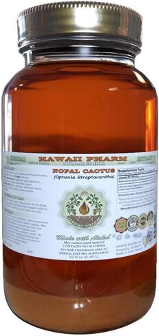 Hawaii Pharm Nopal Cactus Alcohol-FREE Liquid Extract, Nopal Cactus (Optunia Streptacantha) Whole Dried Cactus Glycerite Natural Herbal Supplement, USA 2 fl.oz in Saudi Arabia