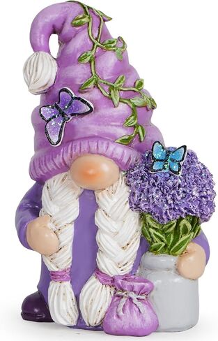 Hodao Lavender Gnomes Decorations - Spring Garden Decorations - Indoor/Outdoor Ornament - Perfect Home Decor Gift Choice (Purple) in Saudi Arabia