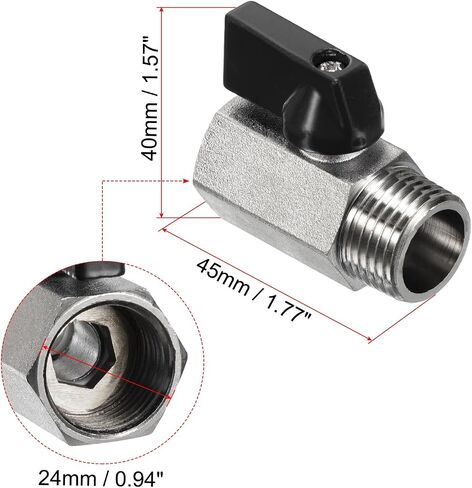 PATIKIL 3/8 NPT Brass Mini Ball Valve, 3 Pack NPT Female to Male Shut-Off Valve for Pipe Coupler Connector, Black in Saudi Arabia