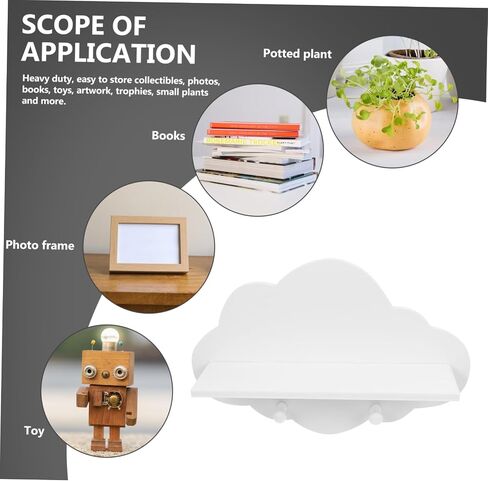 Amosfun 1pc Shelf Partition Wooden Pearlescent White in Saudi Arabia