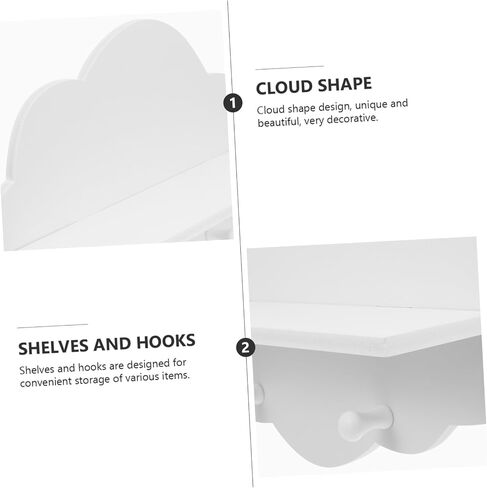 Amosfun 1pc Shelf Partition Wooden Pearlescent White in Saudi Arabia