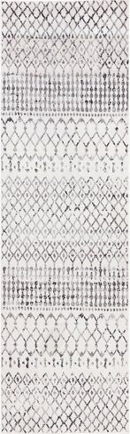 سجادة nuLOOM 2x6 Zola هندسية مغربية، رمادي، تصميم بوهيمي باهت، مقاومة للبقع، لغرفة النوم، غرفة الطعام، غرفة المعيشة، المدخل، المكتب، المطبخ، المدخل in Saudi Arabia