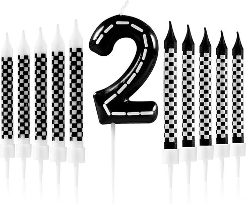 Racing Cars 2nd Birthday Candle, Racing Number 2 Cake Candle Birthday Cake Topper for Racing 2nd Birthday Party Decorations in Saudi Arabia