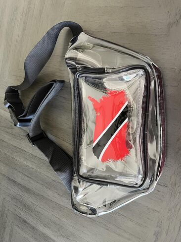 حقيبة خصر لطيفة من Clear Fanny Pack معتمدة من الكرنفال الكاريبي، حقيبة شفافة بحزام قابل للتعديل للنساء والرجال والشاطئ والحركة وحقيبة الحفلات (أسود) in Saudi Arabia