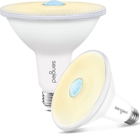 Sengled Motion Sensor Light Bulbs, Outdoor Flood Light Bulbs Motion Activated, PAR38 Led Porch Lights with Dusk to Dawn Sensor, Waterproof, 3000K Warm White, 1500LM, 2 Pack in Saudi Arabia