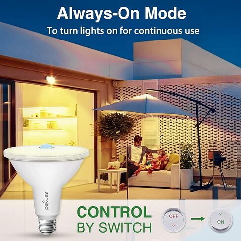 Sengled Motion Sensor Light Bulbs, Outdoor Flood Light Bulbs Motion Activated, PAR38 Led Porch Lights with Dusk to Dawn Sensor, Waterproof, 3000K Warm White, 1500LM, 2 Pack in Saudi Arabia