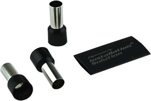Pipeman's 25 Piece 1/0 Gauge Wire Ferrules Terminal with Heat Shrink is-TFK-0, Black (IS-TFK-8) in Saudi Arabia