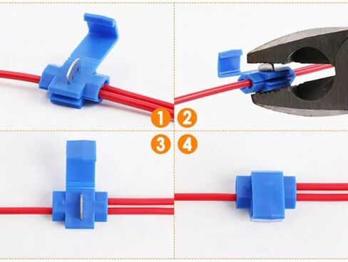 100 قطعة سكوتش أقفال موصلات الأسلاك سكوتش أقفال سريعة لصق كابلات الموصلات الأزرق كابلات الموصلات ل AWG16-14 ، VCD-335D6S5JH in Kuwait