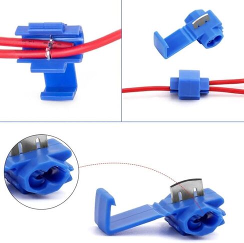 100 قطعة سكوتش أقفال موصلات الأسلاك سكوتش أقفال سريعة لصق كابلات الموصلات الأزرق كابلات الموصلات ل AWG16-14 ، VCD-335D6S5JH in Kuwait