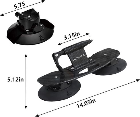 Suction Cup Bike Rack with 3 Vacuum Cups, Fork Mount Style Rack, Sucker Aluminium Alloy Bike Rack for Car Roof with Carbon Fiber Grain for 9x100mm 12x100mm(Black) in Saudi Arabia