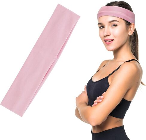 Non Slip Headbands for Women Elastic Hair Bands for Women Sweat Wicking Stretchy Headband Soft Cloth Fabric Sweat Headbands Yoga Running Sport D2-GTFD in Saudi Arabia